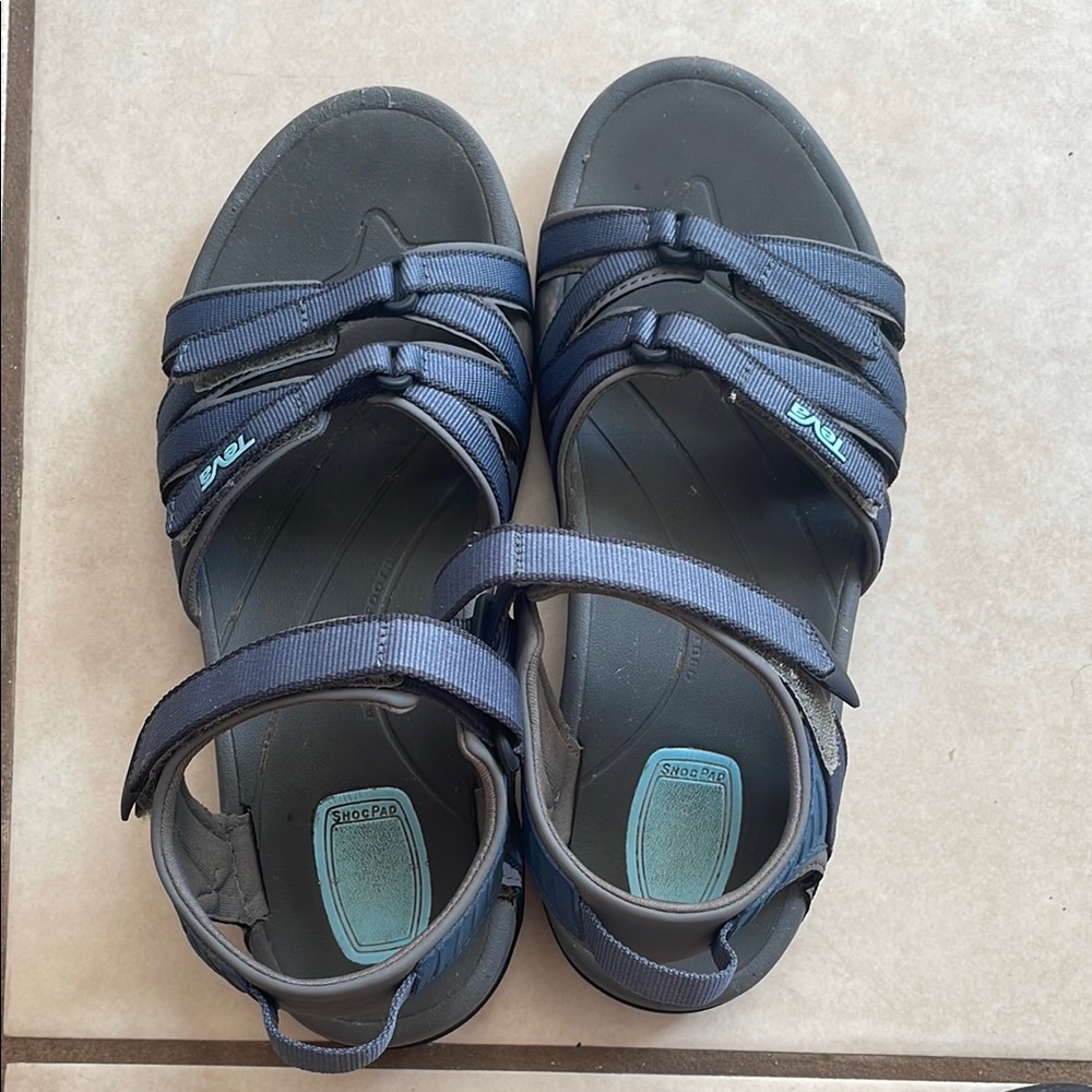 Teva Blue Sandals with Adjustable Straps and Comfort Footbed